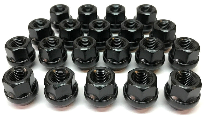 BIMECC BLACK OPEN ALLOY WHEEL NUTS M12X1.25MM 19MM