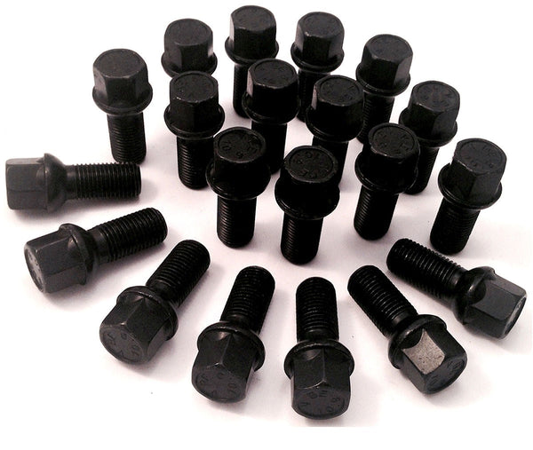 BIMECC BLACK RADIUS R12 M14X1.5MM 45MM ALLOY WHEEL BOLTS