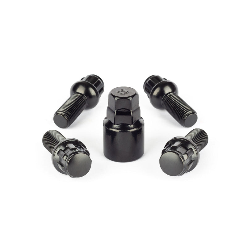 Ellis Excellence BLACK ALLOY WHEEL LOCKING BOLT SET RADIUS M14X1.5MM 40MM